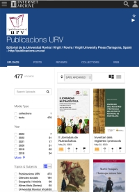 Publicacions URV participa al repositori internacional Internet Archive